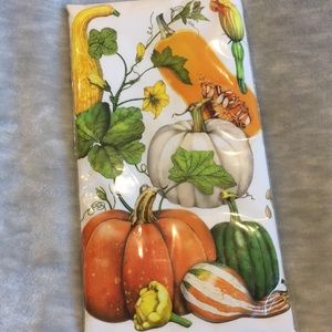 Squash Gourd Pumpkin Blossom Garden Flour Sack Kitchen Towel NWT 30” Cotton